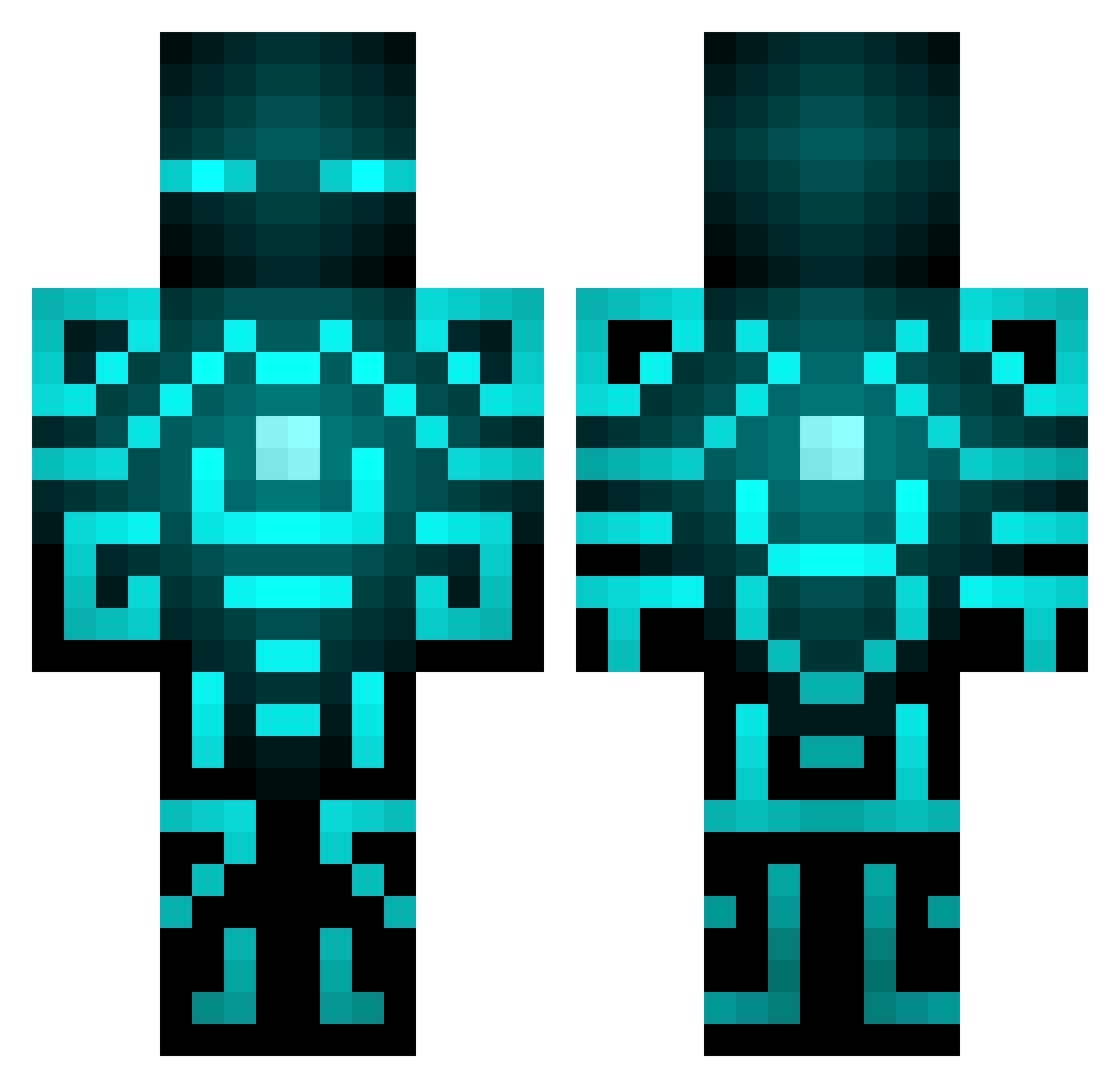 Ridculley Minecraft skin, front and back view