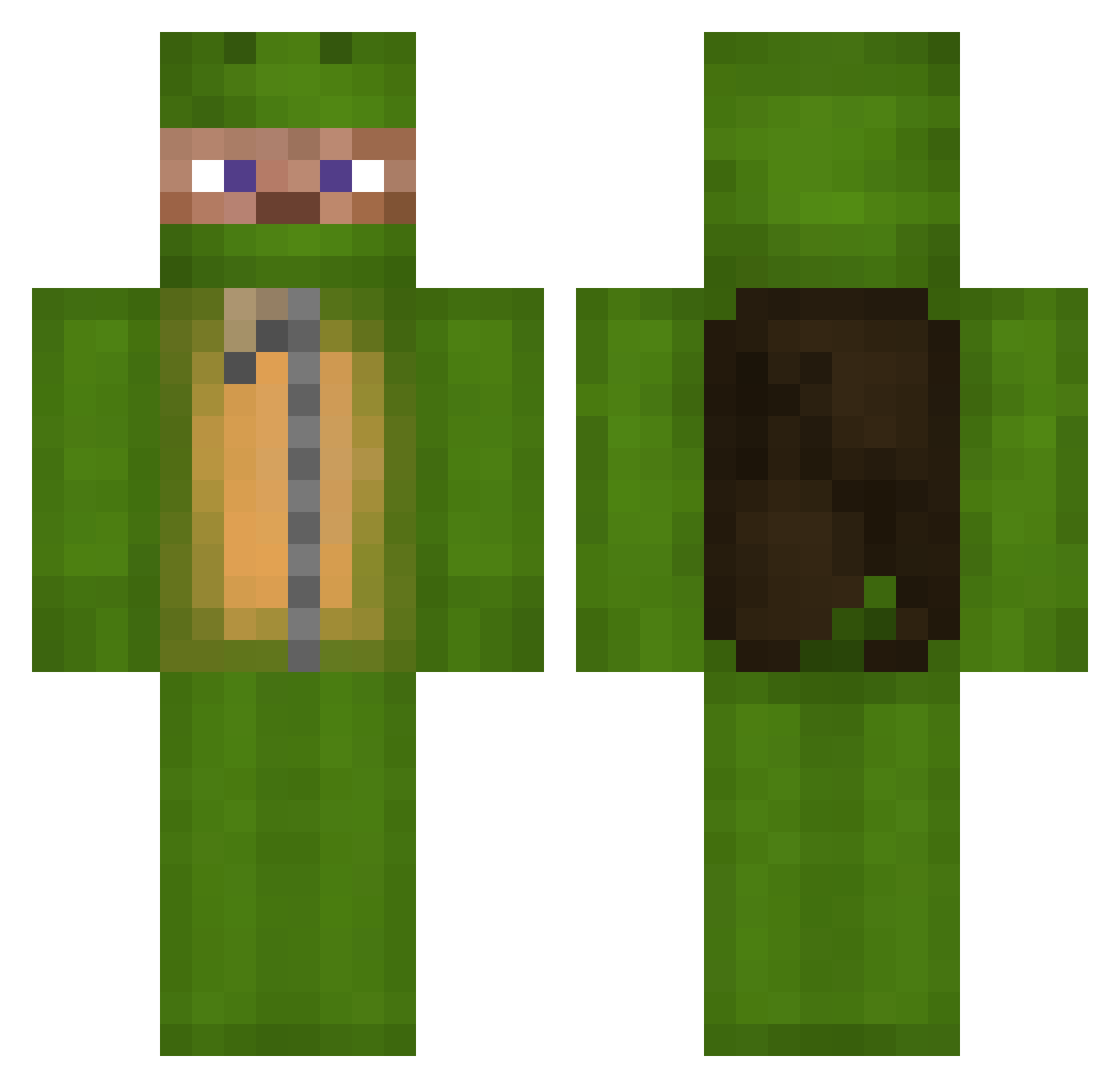 DinoFan1909 Minecraft skin, front and back view