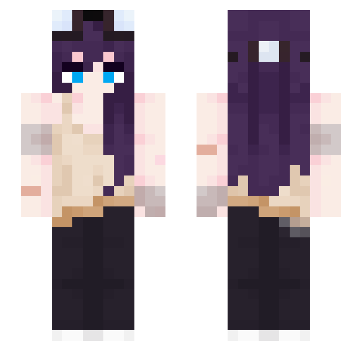 MayBNo Minecraft skin, front and back view