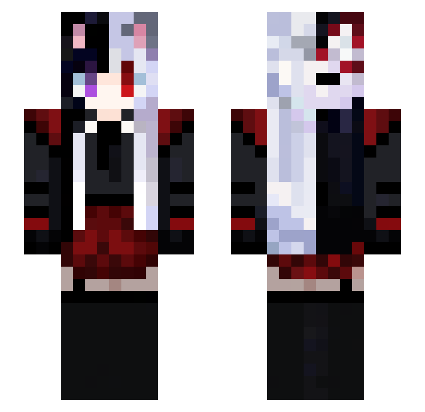 Meoowyz Minecraft skin, front and back view