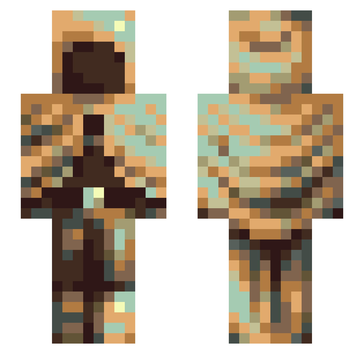 Voidedsnow Minecraft skin, front and back view