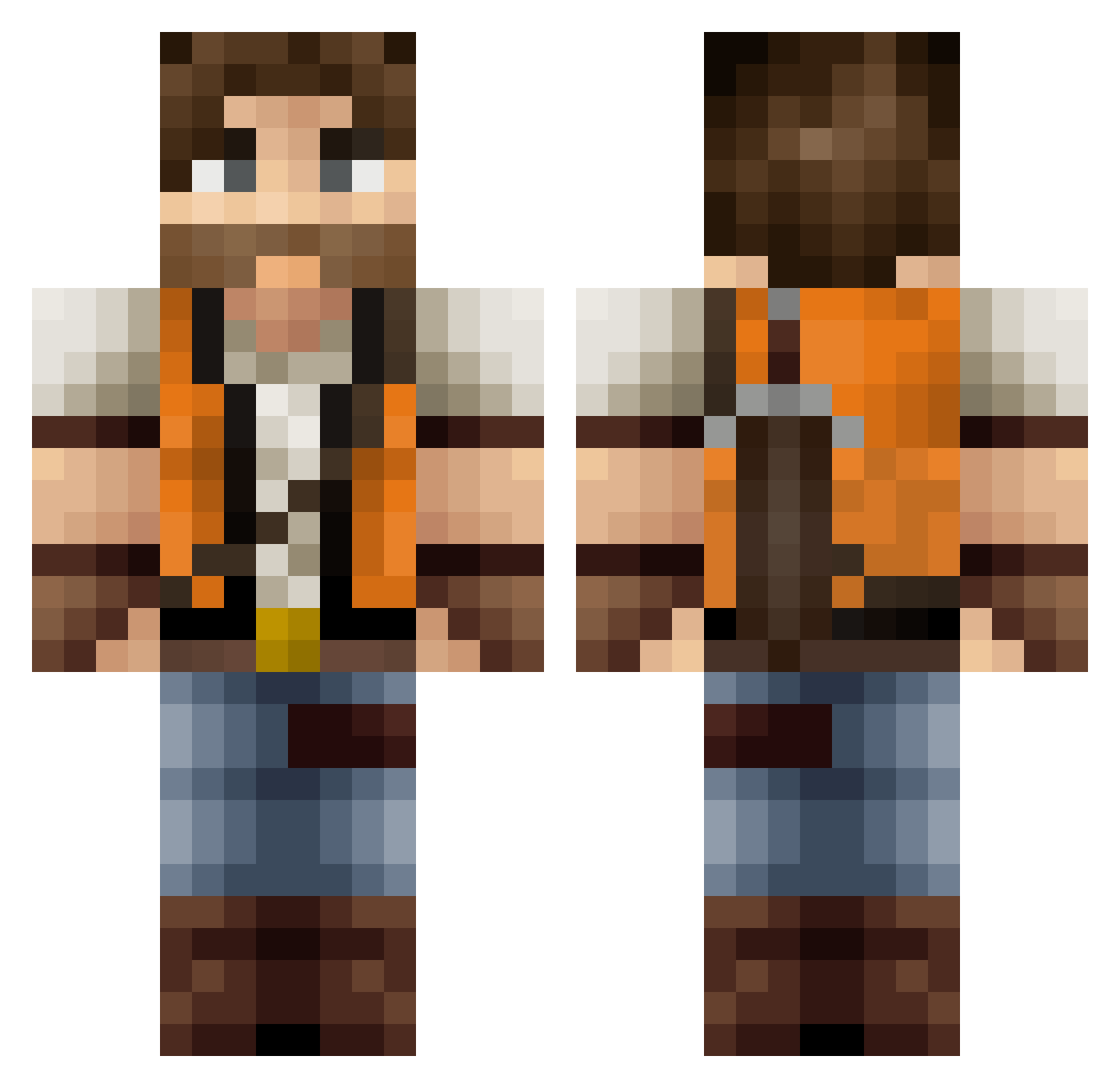 Turmerick Minecraft skin, front and back view