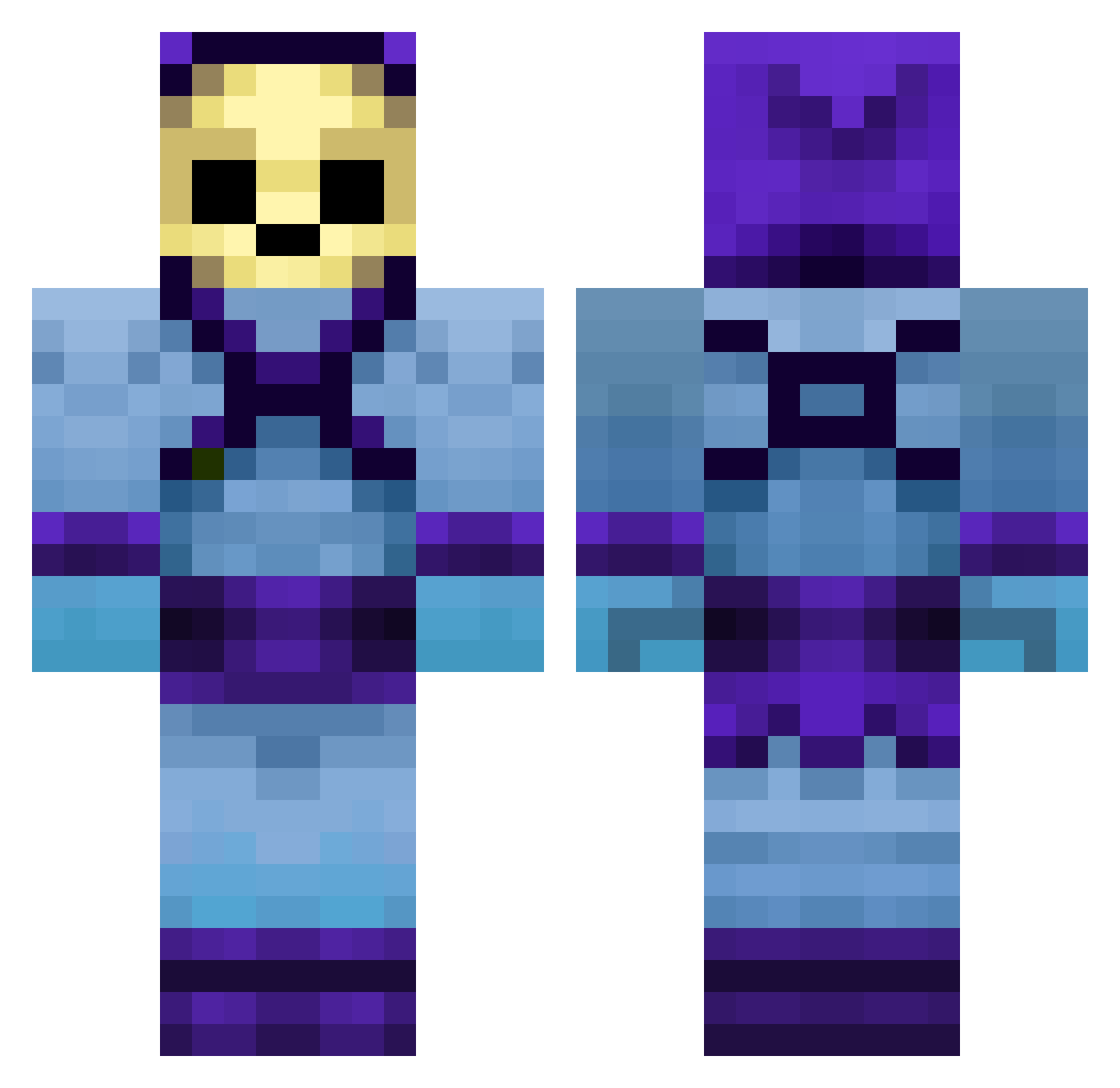 CRYSTAL_MAN_420 Minecraft skin, front and back view