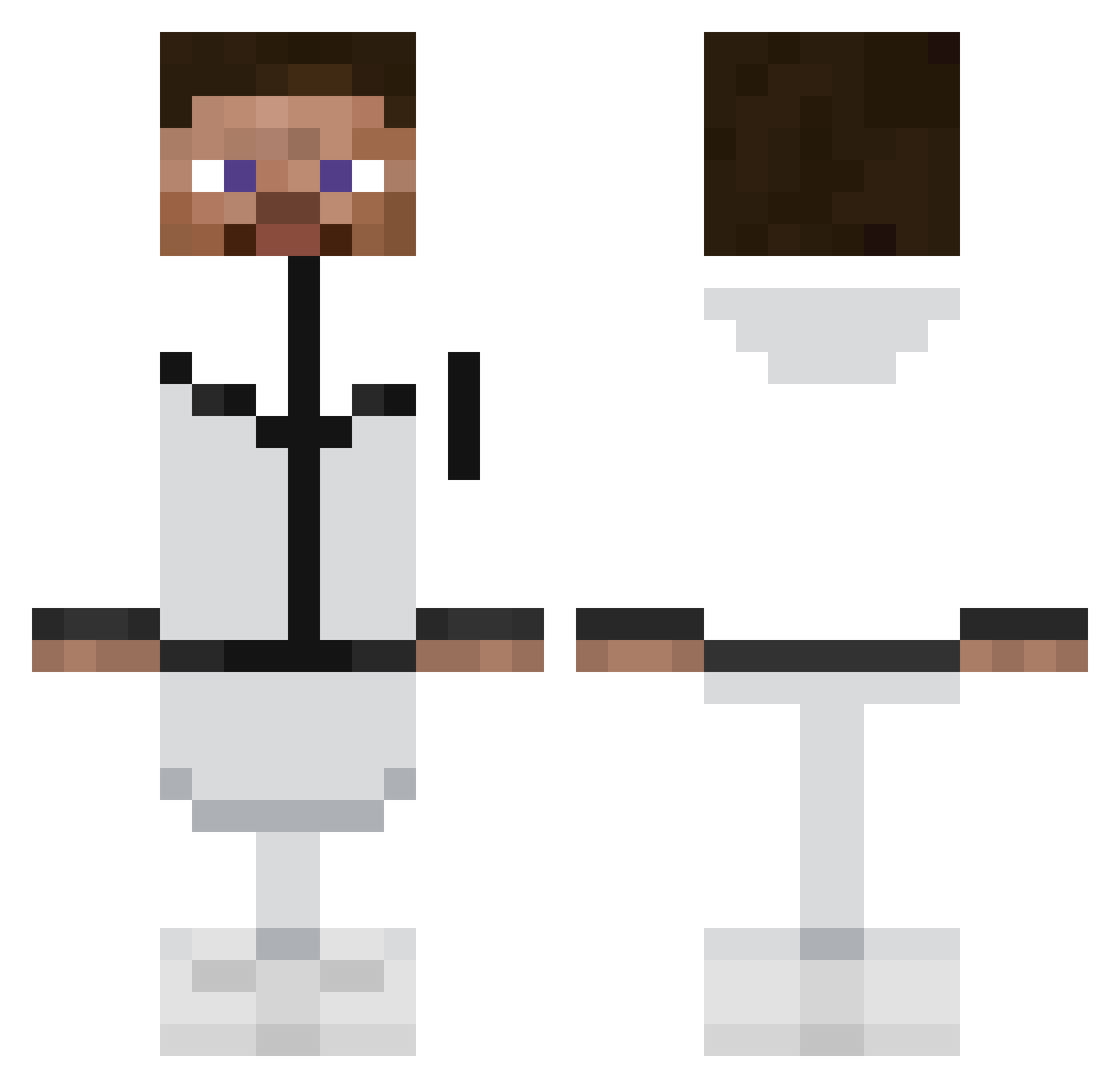 miniminter Minecraft skin, front and back view