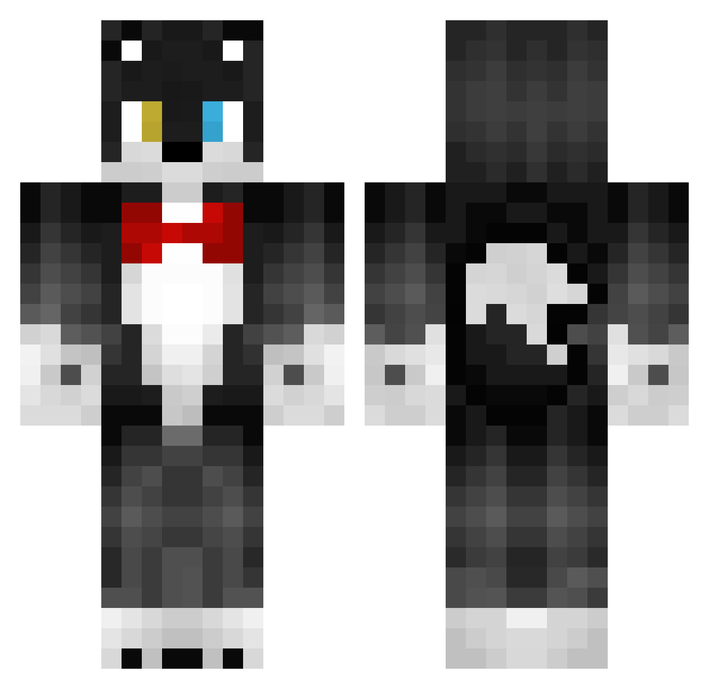 Wolf Minecraft skin, front and back view