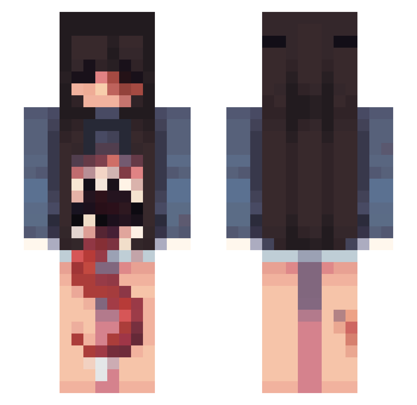 vinelada Minecraft skin, front and back view