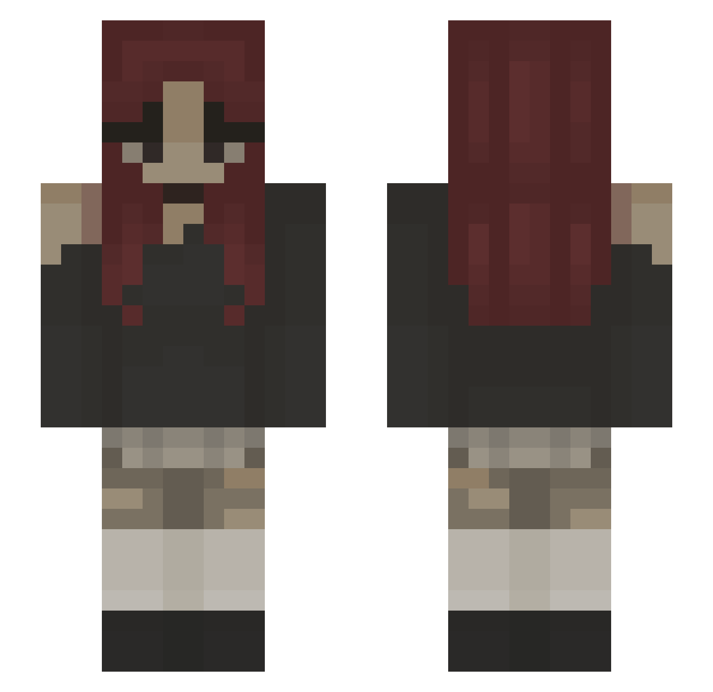 saarika_ Minecraft skin, front and back view