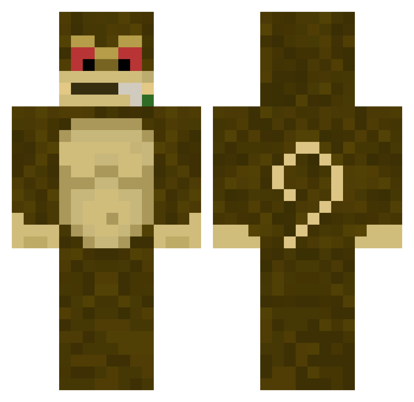 WitnessOZ Minecraft skin, front and back view