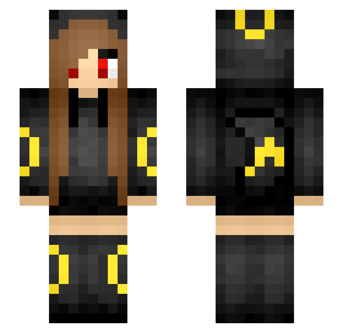Umbreon Minecraft skin, front and back view