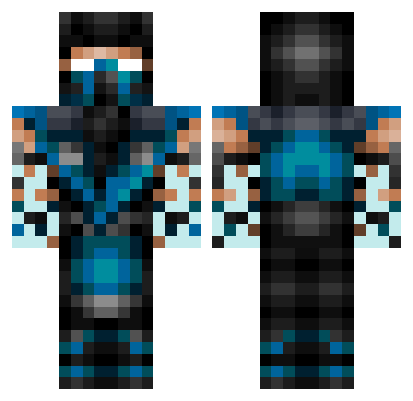 captainCrutchh Minecraft skin, front and back view
