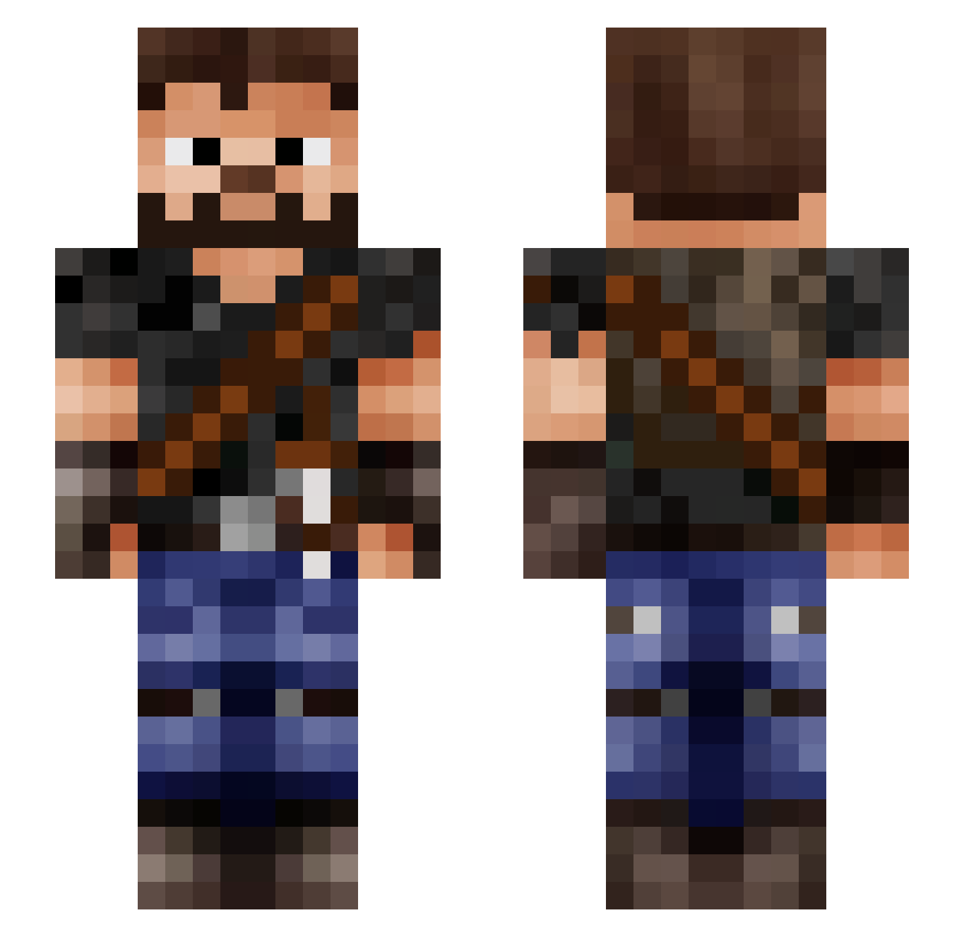 SpaceAce2708 Minecraft skin, front and back view