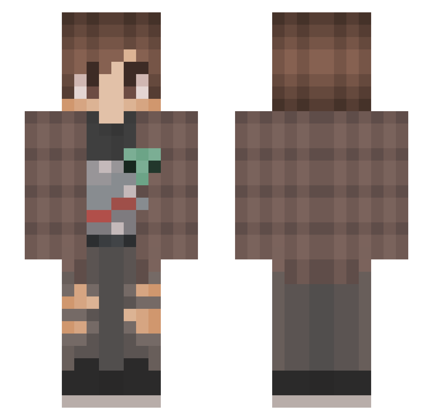 teethgarage Minecraft skin, front and back view