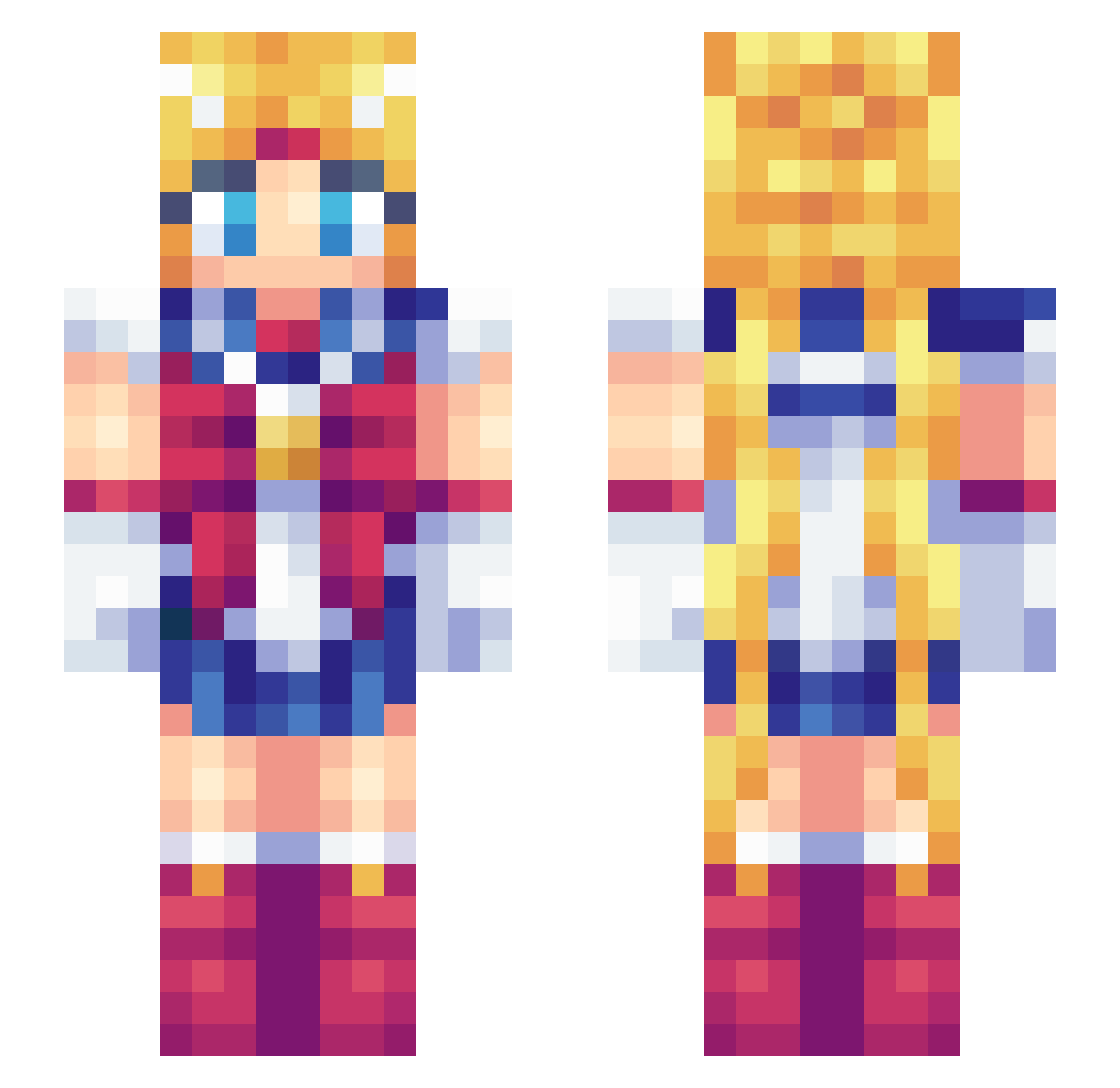 Edragzec Minecraft skin, front and back view