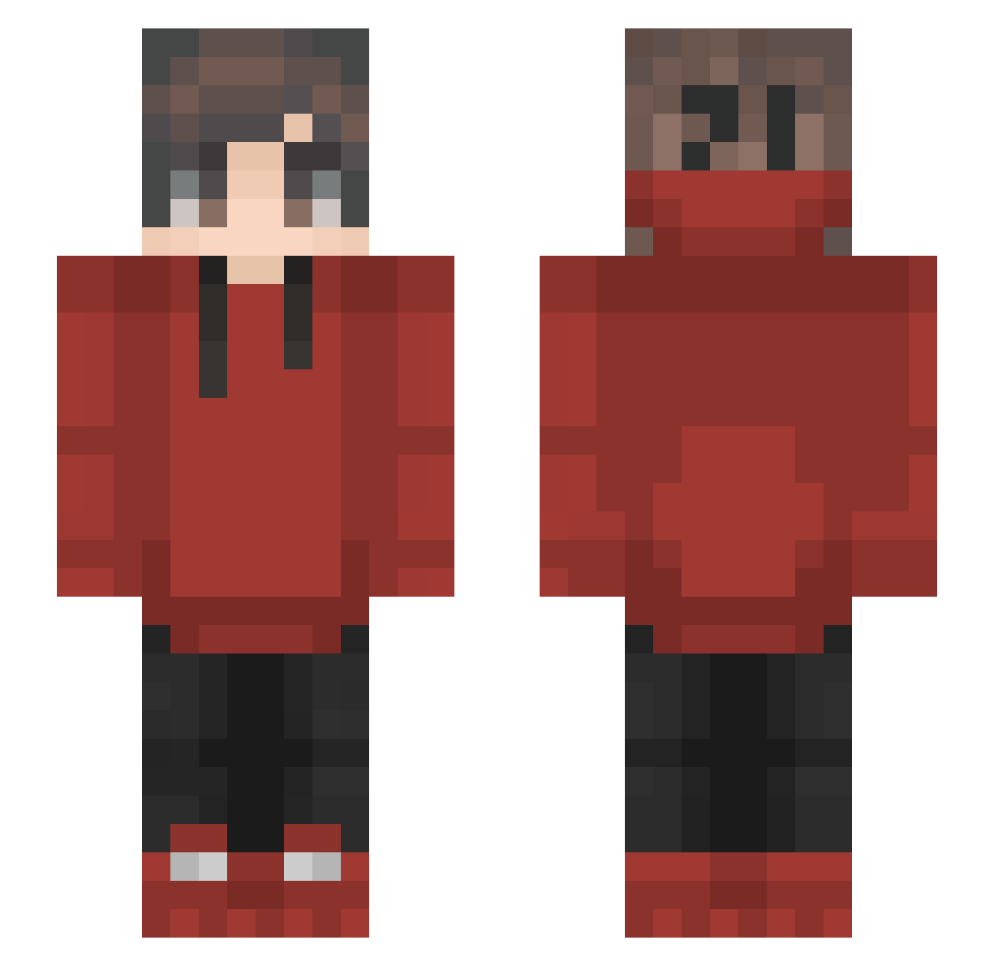 TheRandomXx Minecraft skin, front and back view