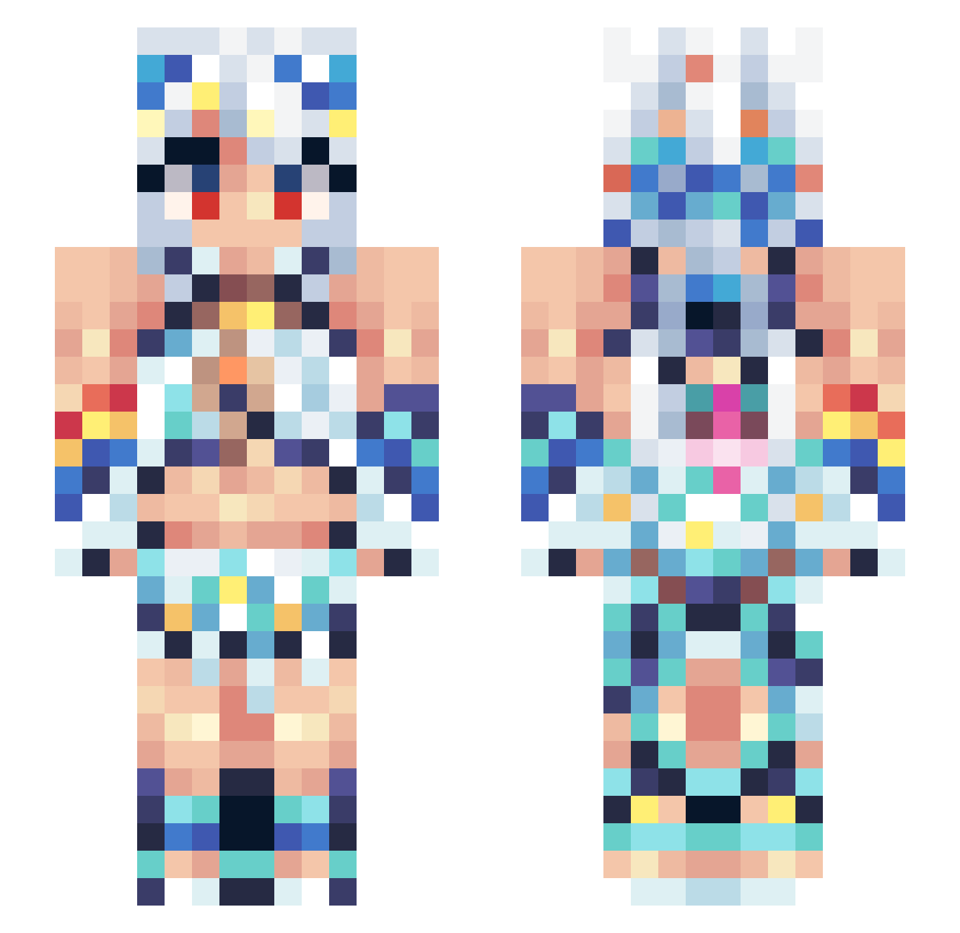 A1m4 Minecraft skin, front and back view