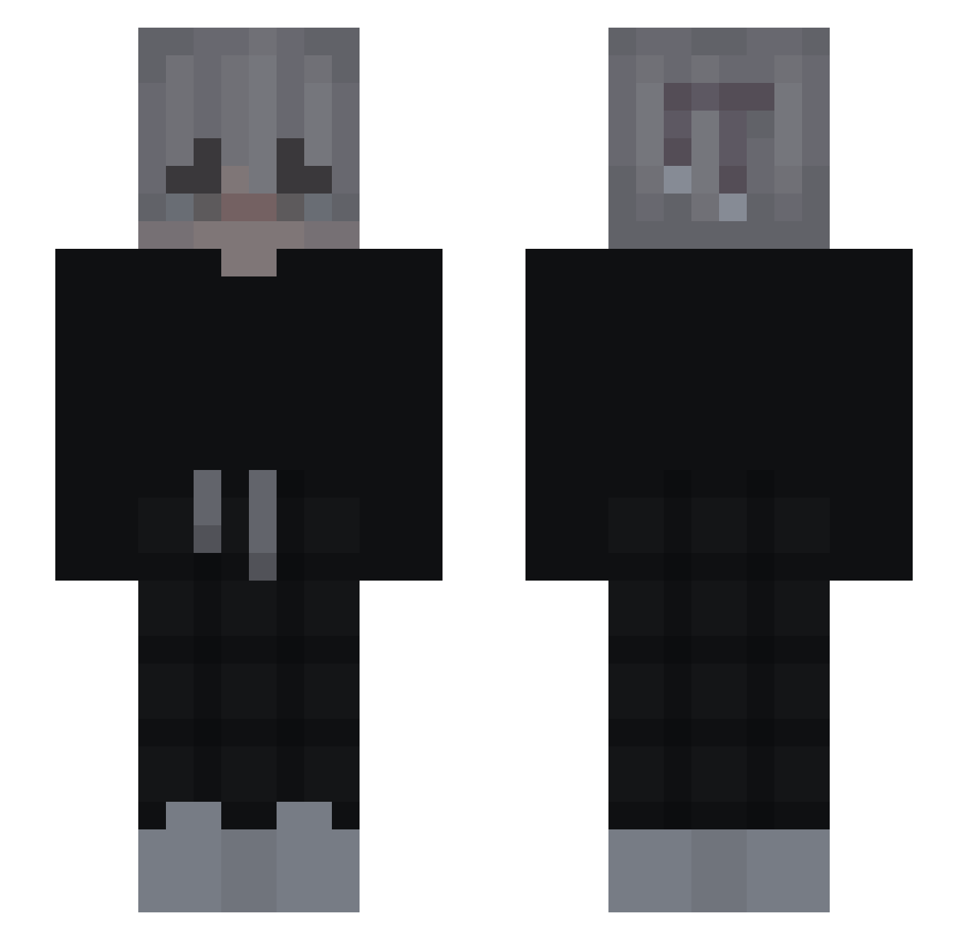 R3V0LUC10N4R10 Minecraft skin, front and back view