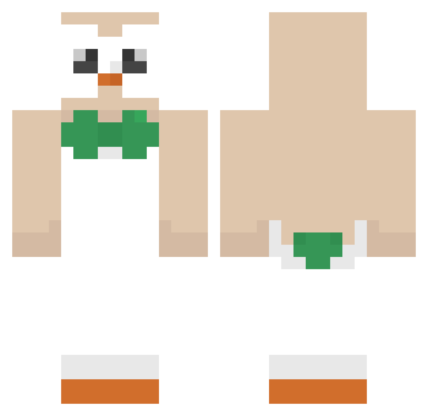 Kuroushi Minecraft skin, front and back view