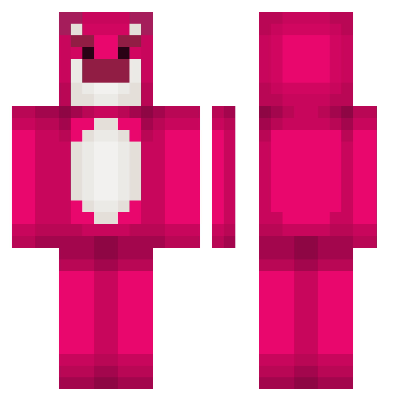 N_oFace Minecraft skin, front and back view