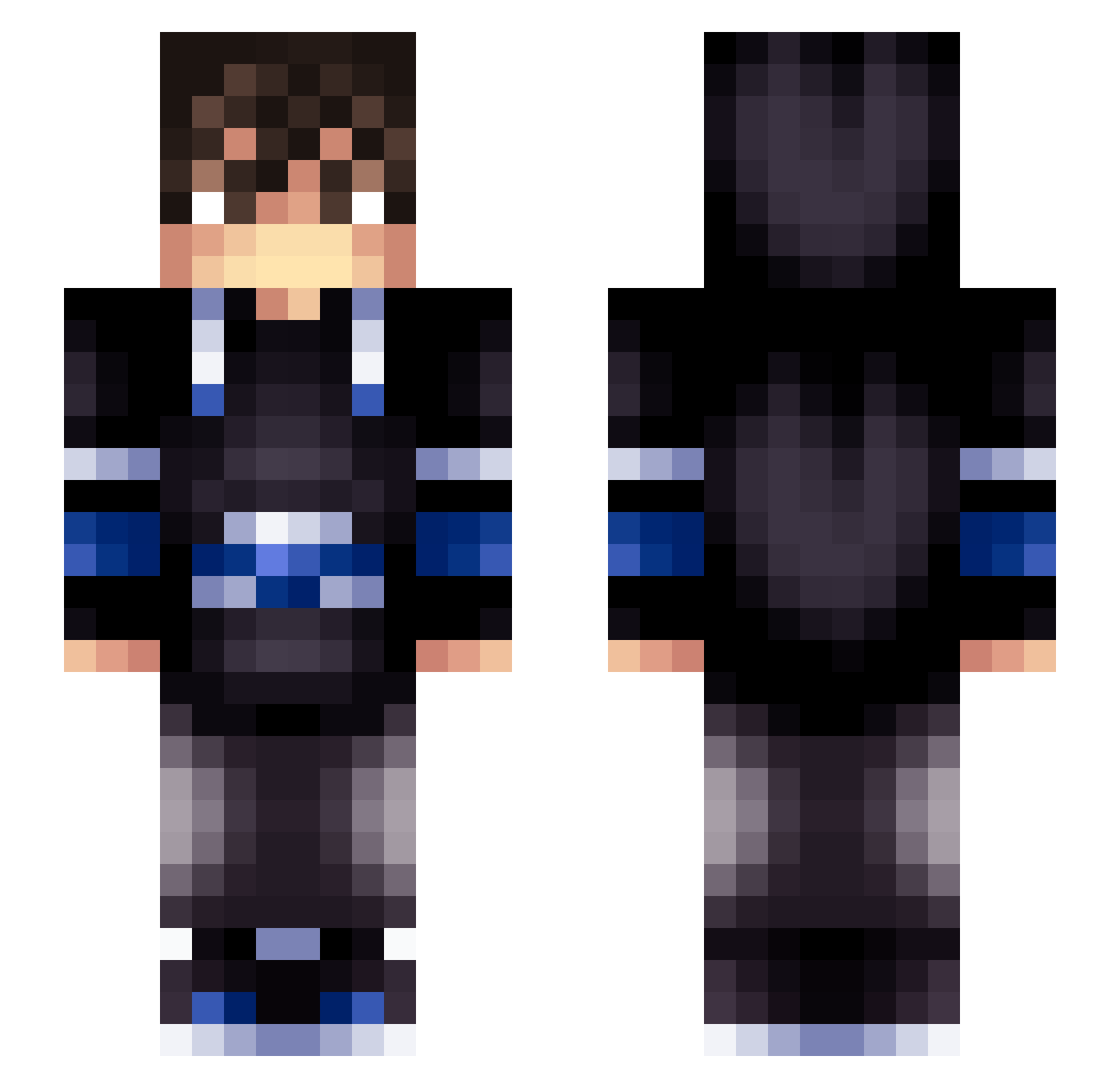 wyiu Minecraft skin, front and back view