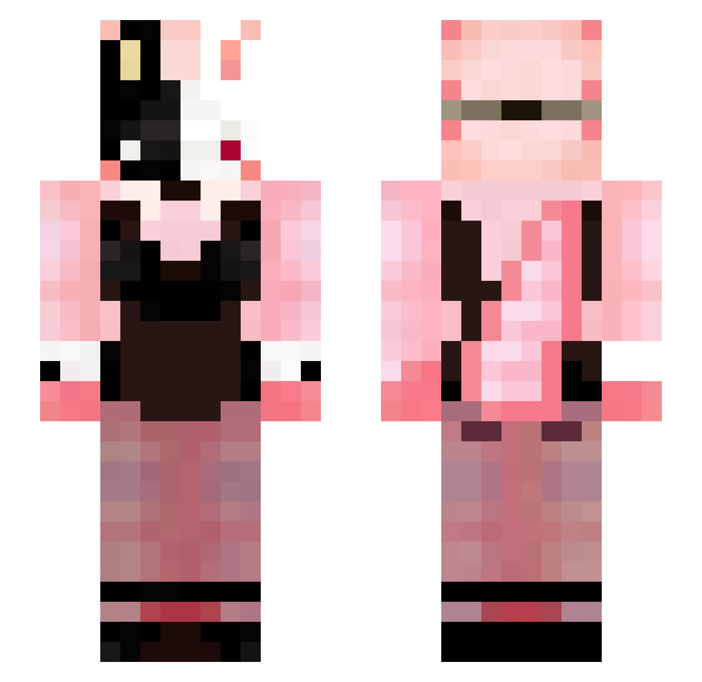Propagation Minecraft skin, front and back view