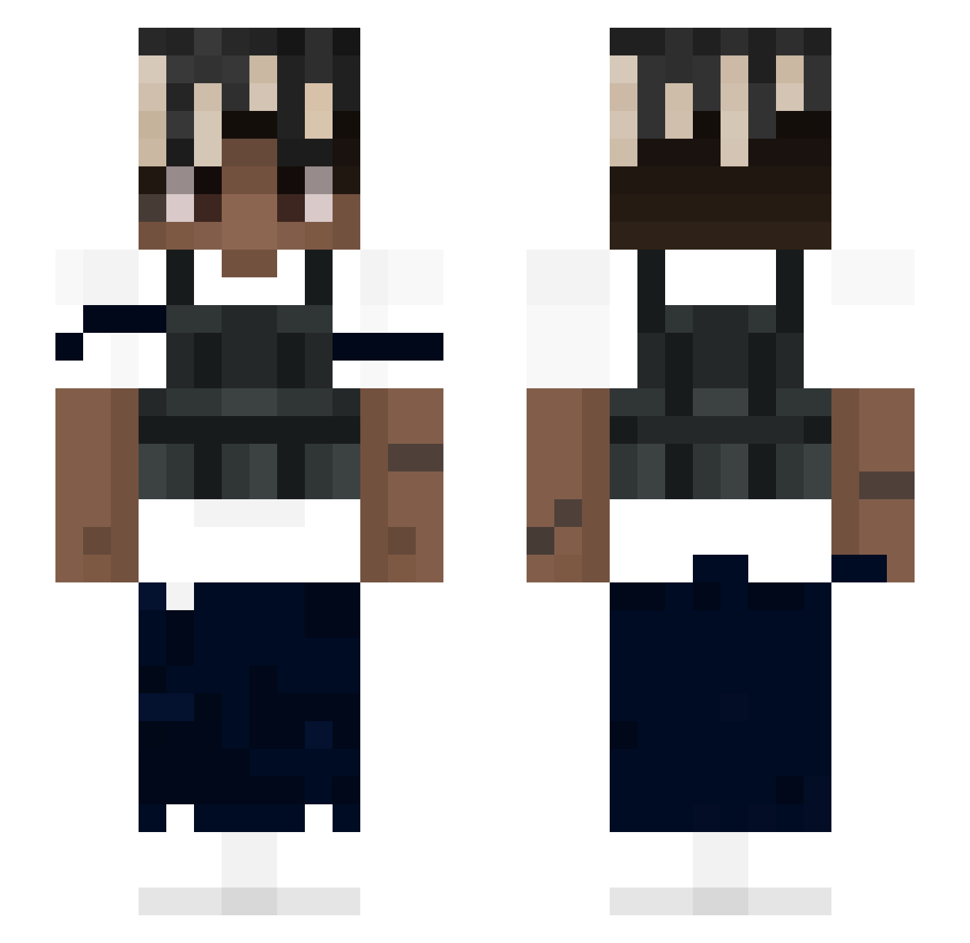 __Tra__ Minecraft skin, front and back view