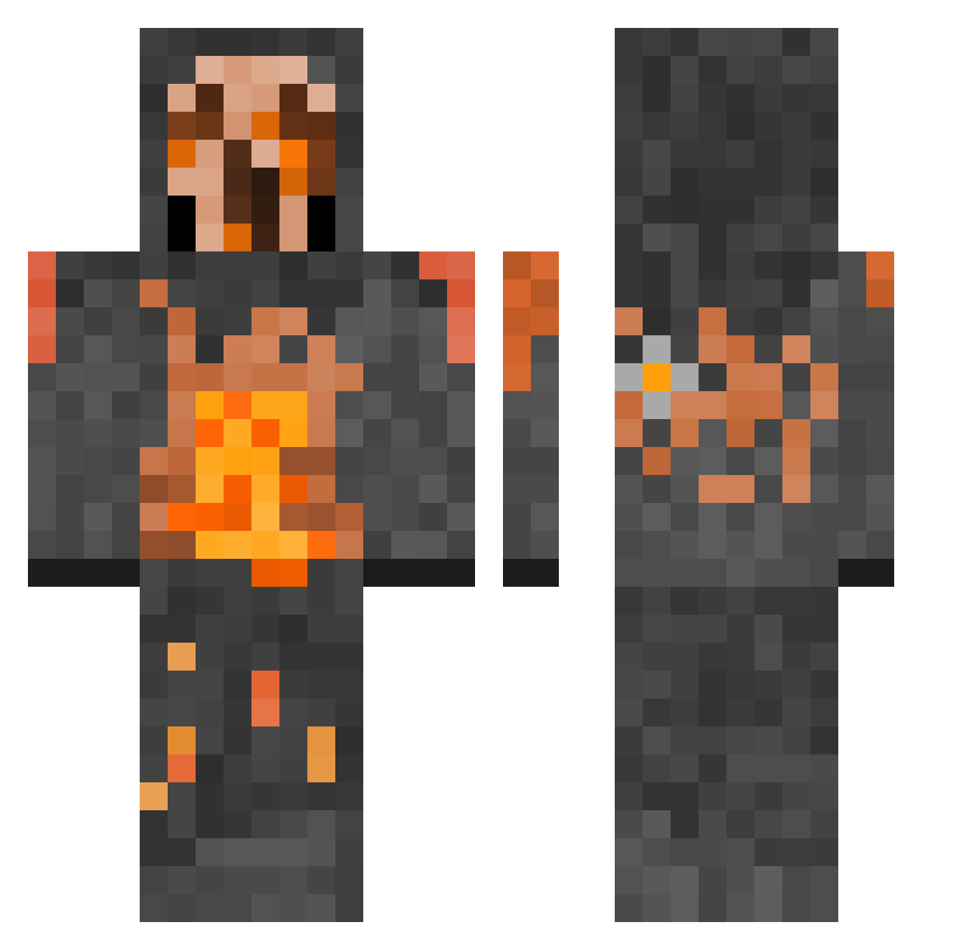 Astrolizard23 Minecraft skin, front and back view