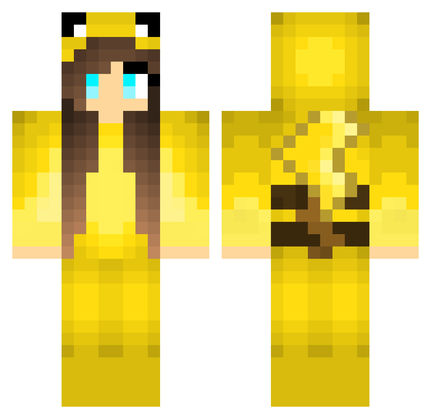 Hannah Minecraft skin, front and back view