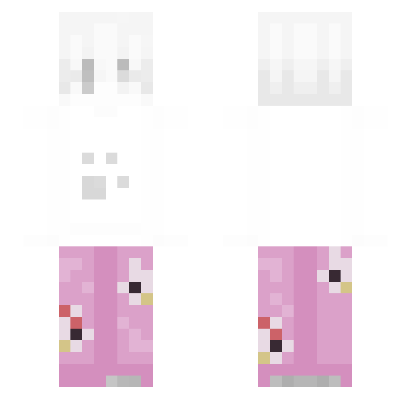 yxqw Minecraft skin, front and back view