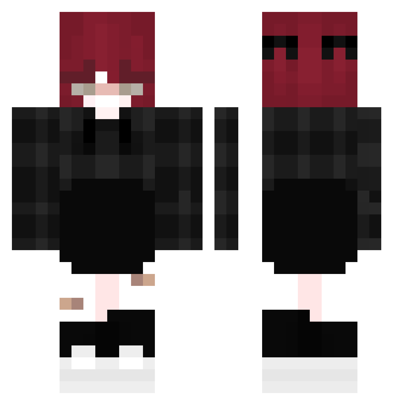 SheepyMoon Minecraft skin, front and back view