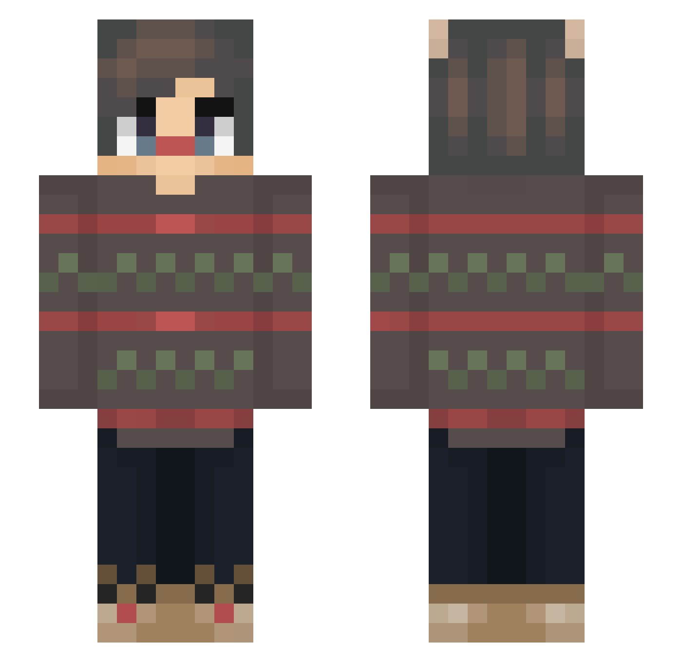 Farbex Minecraft skin, front and back view