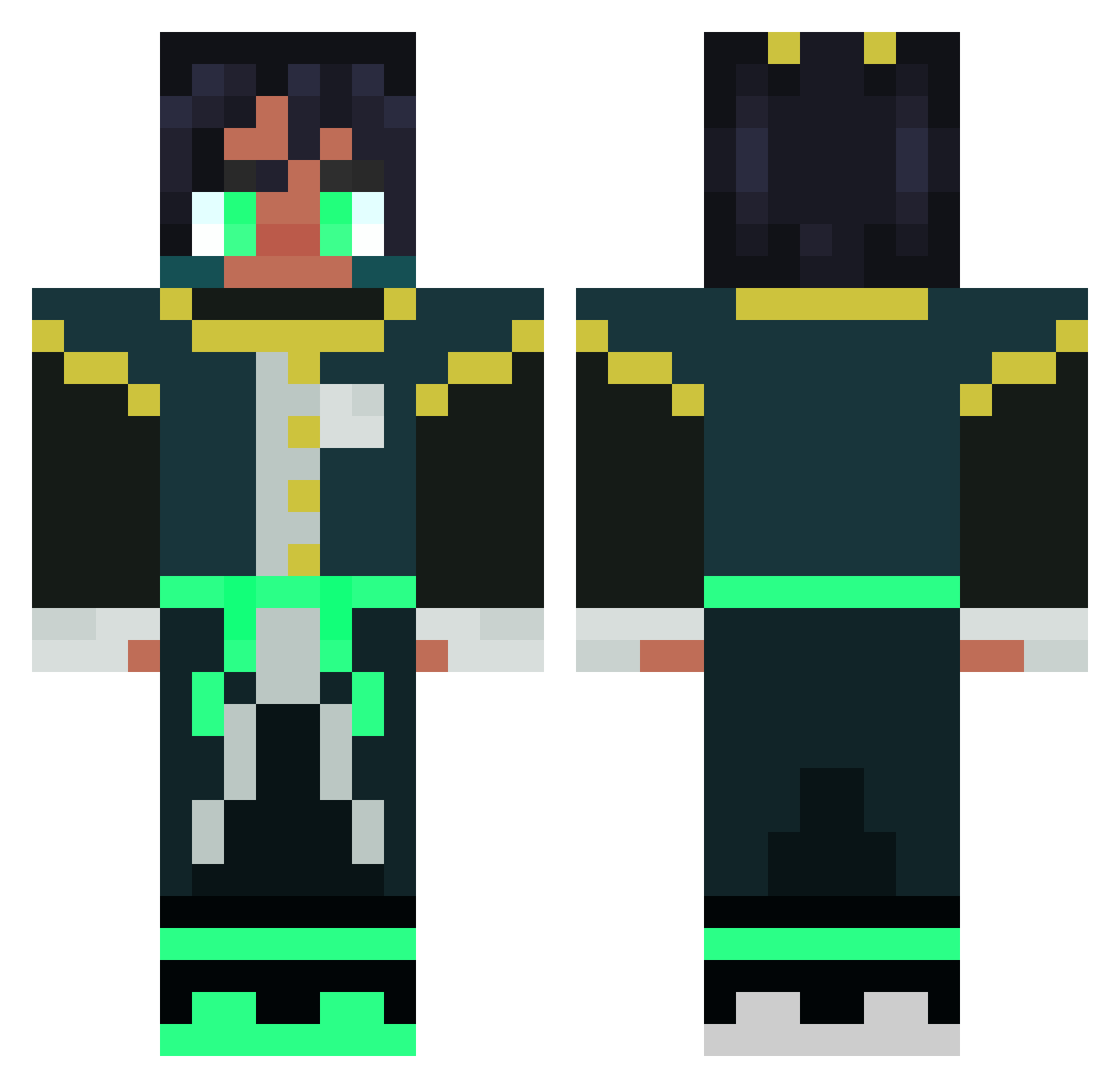 BasedMariii Minecraft skin, front and back view