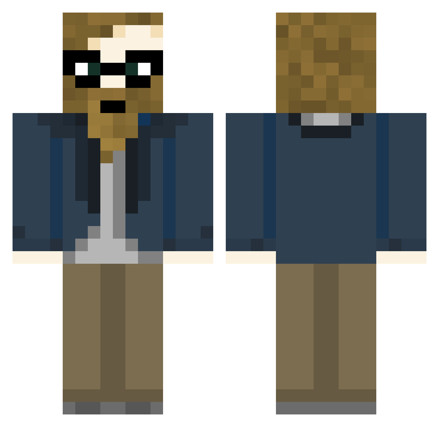 Wargamer Minecraft skin, front and back view