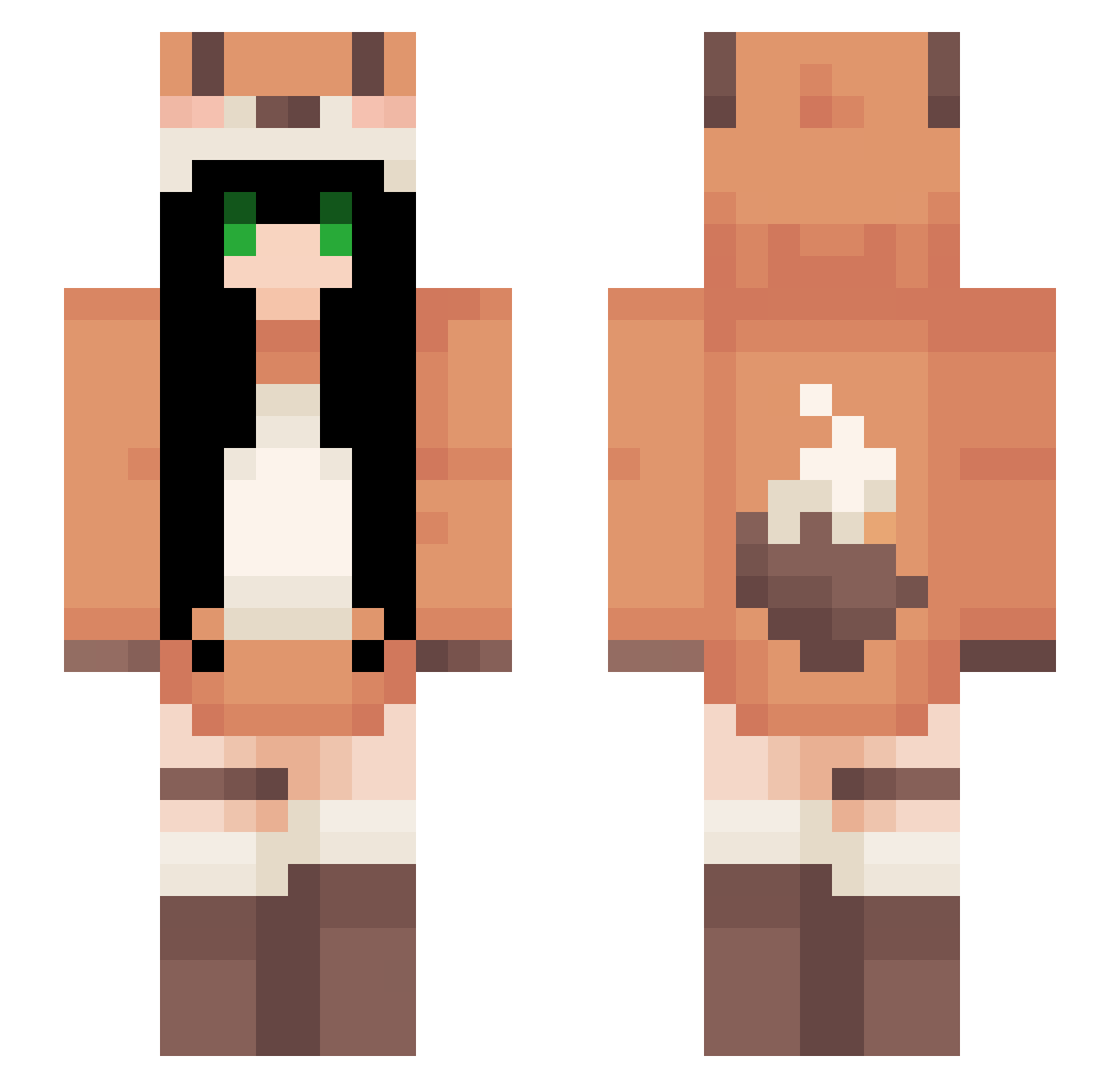 xTrishaUwUx Minecraft skin, front and back view
