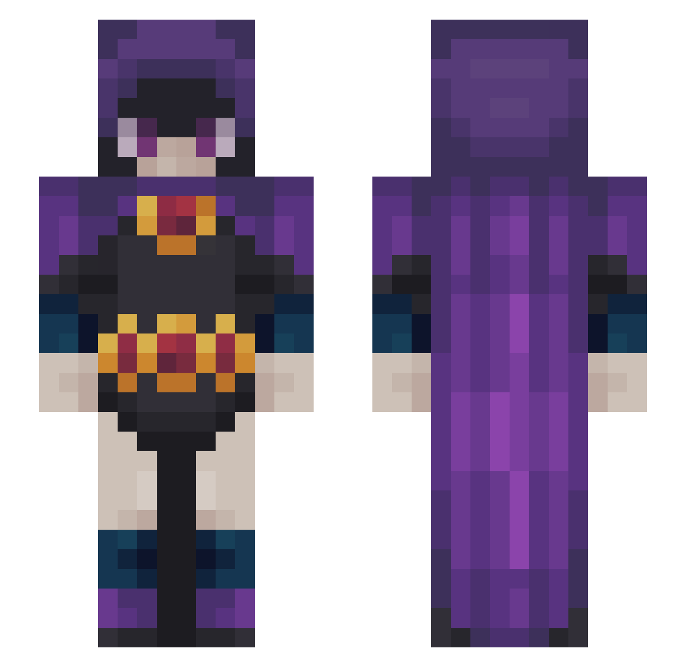 kiekoisme Minecraft skin, front and back view