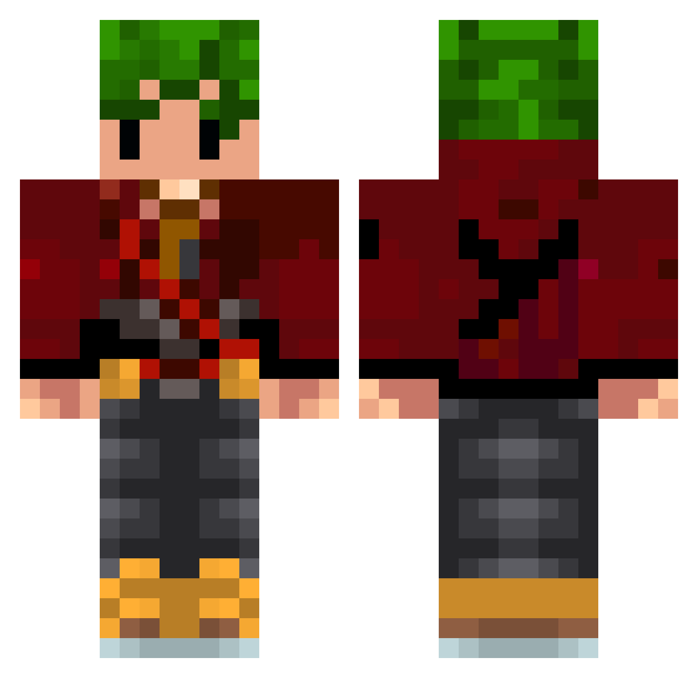 YeagerVF Minecraft skin, front and back view