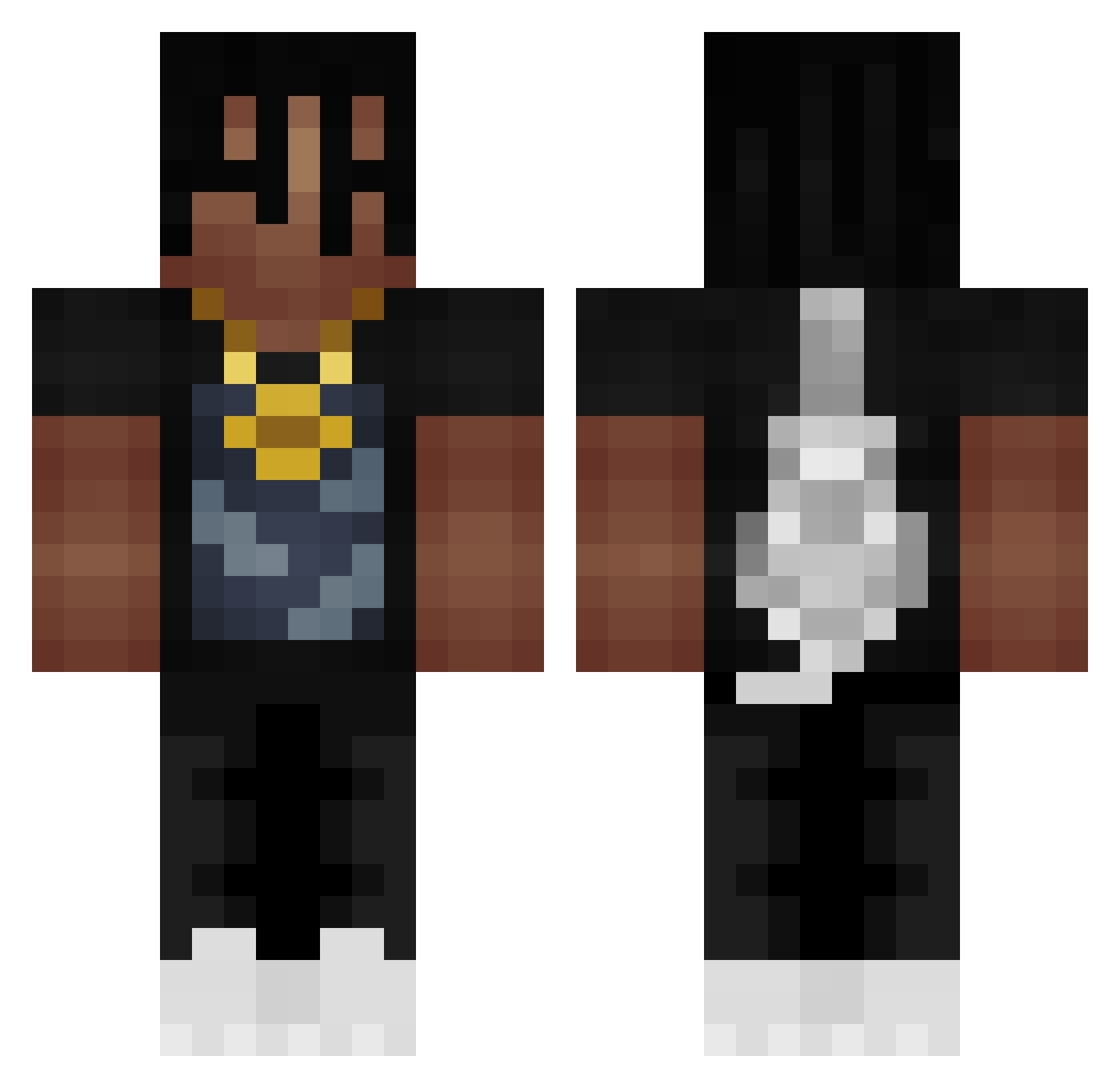Riamc Minecraft skin, front and back view