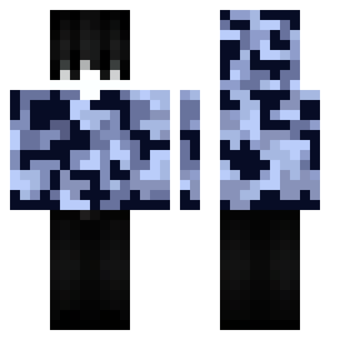 zrzp Minecraft skin, front and back view