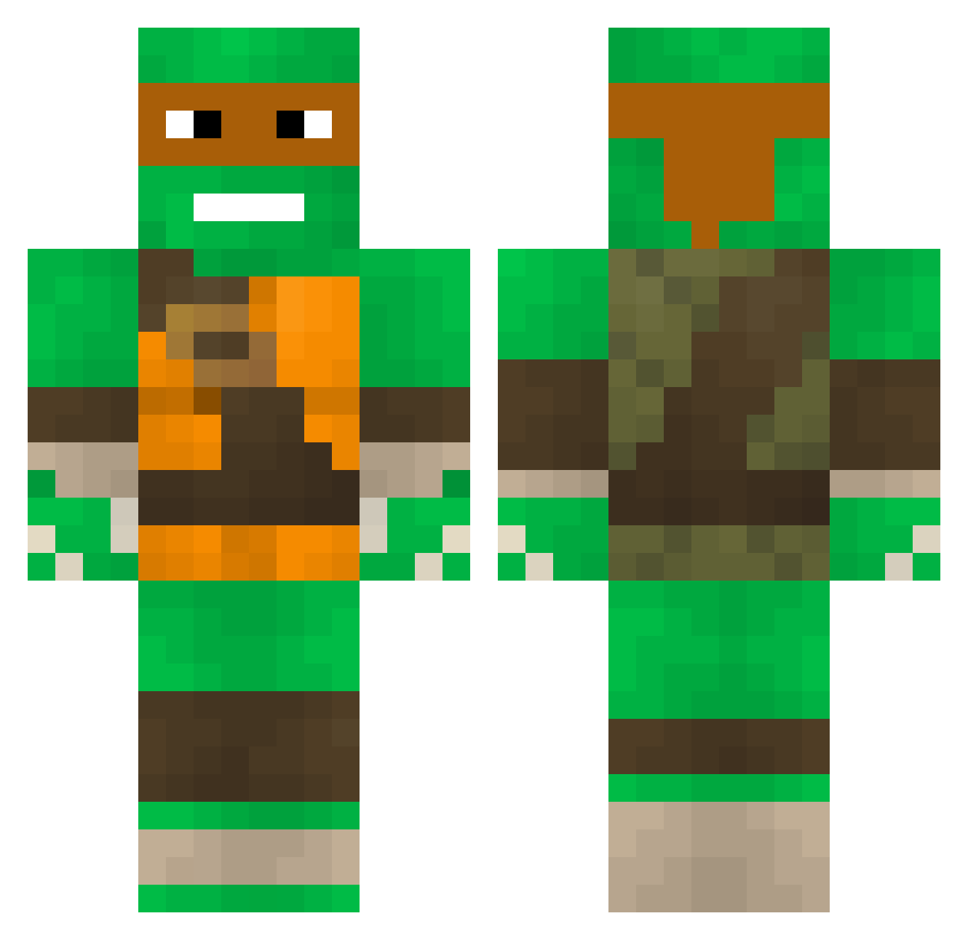 n3knad Minecraft skin, front and back view