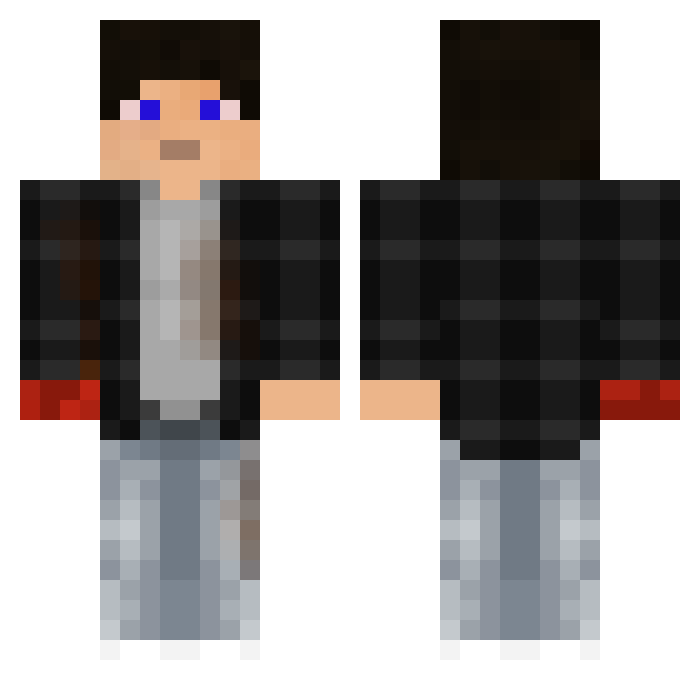 vibooa Minecraft skin, front and back view