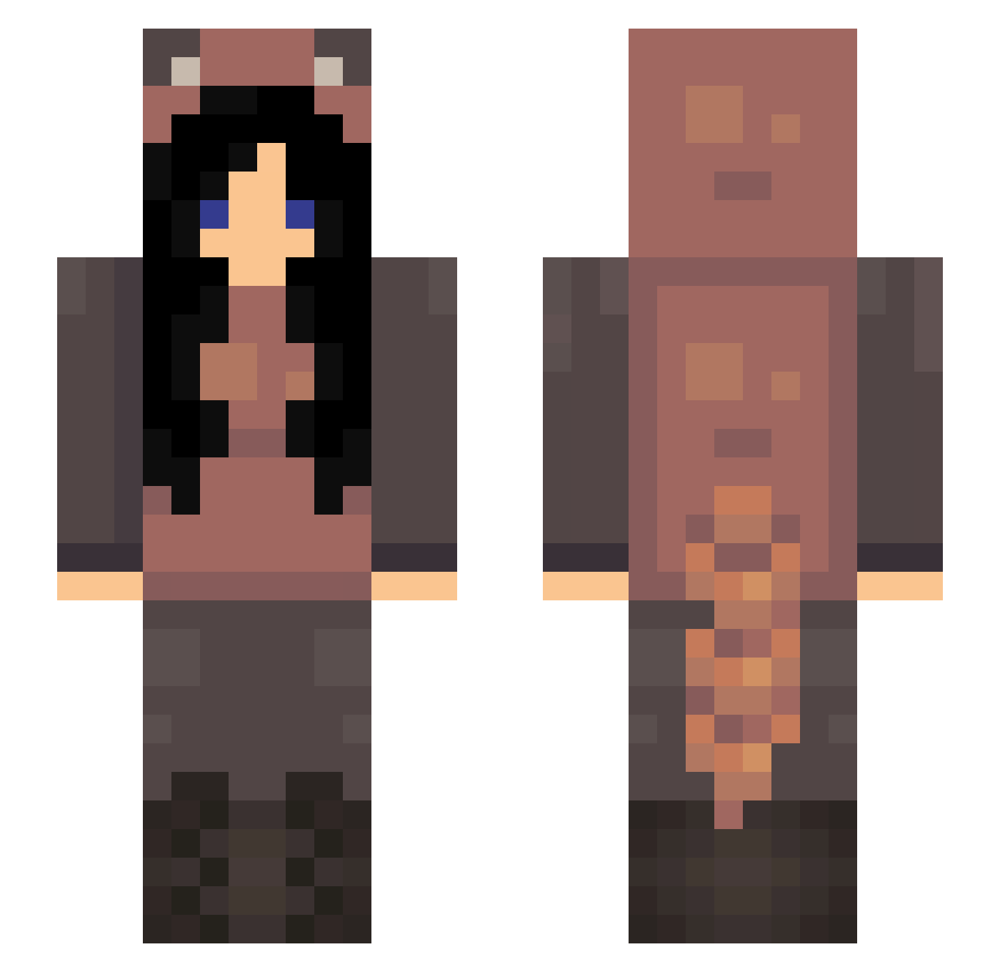 RyleeM376 Minecraft skin, front and back view