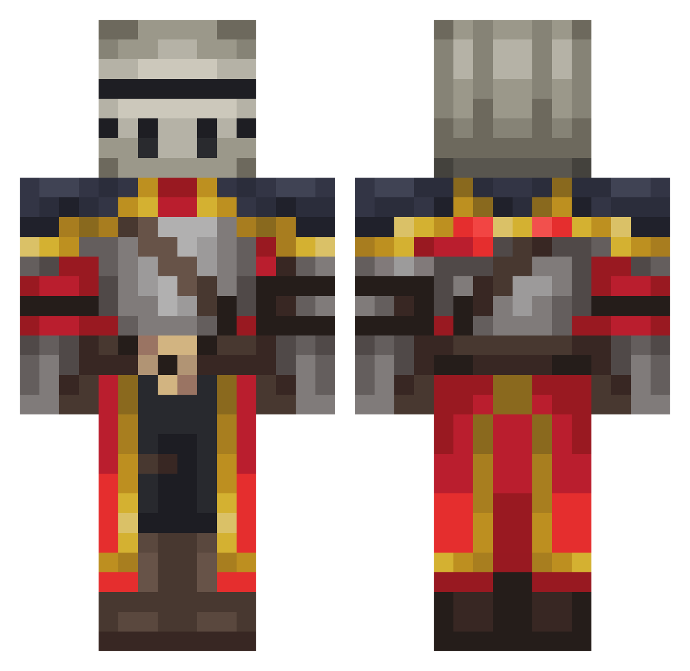 LivergyDc Minecraft skin, front and back view