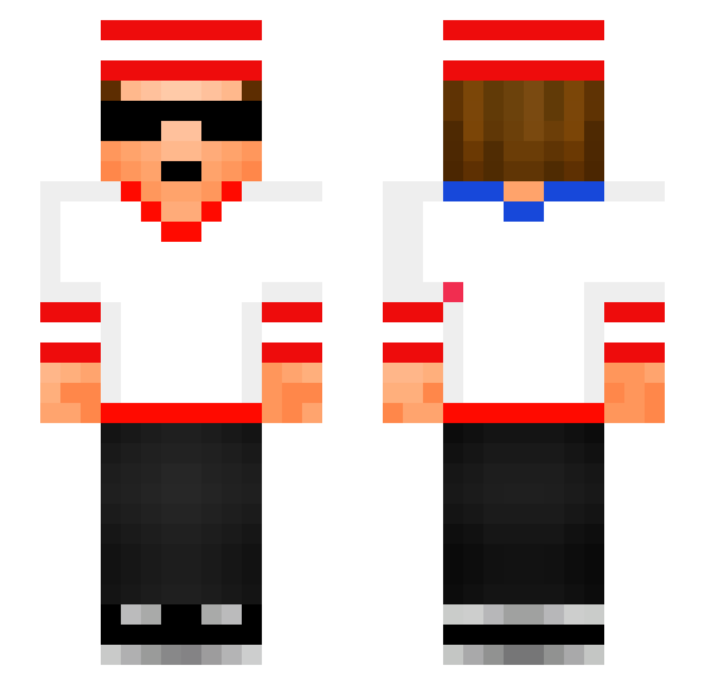 _RKI Minecraft skin, front and back view