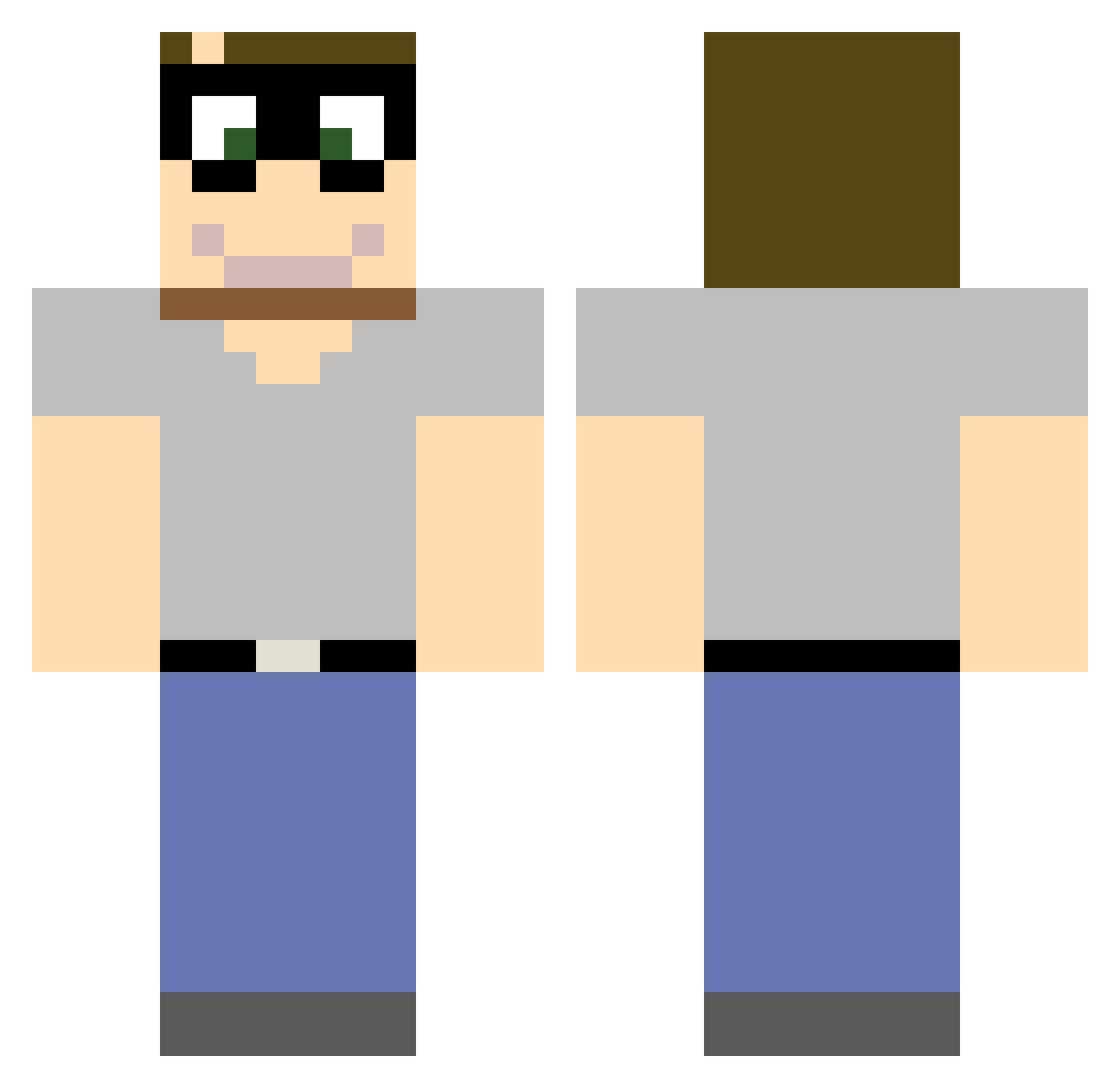 Shadeus84 Minecraft skin, front and back view
