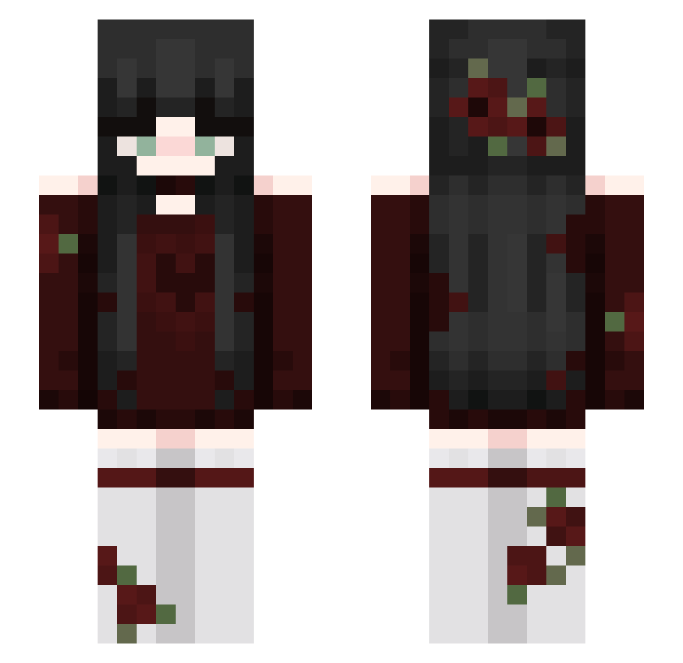 lycheelove Minecraft skin, front and back view