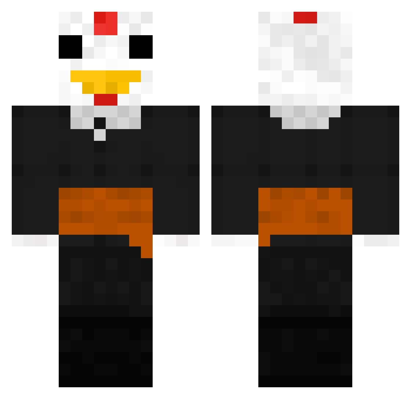 DrSniech Minecraft skin, front and back view