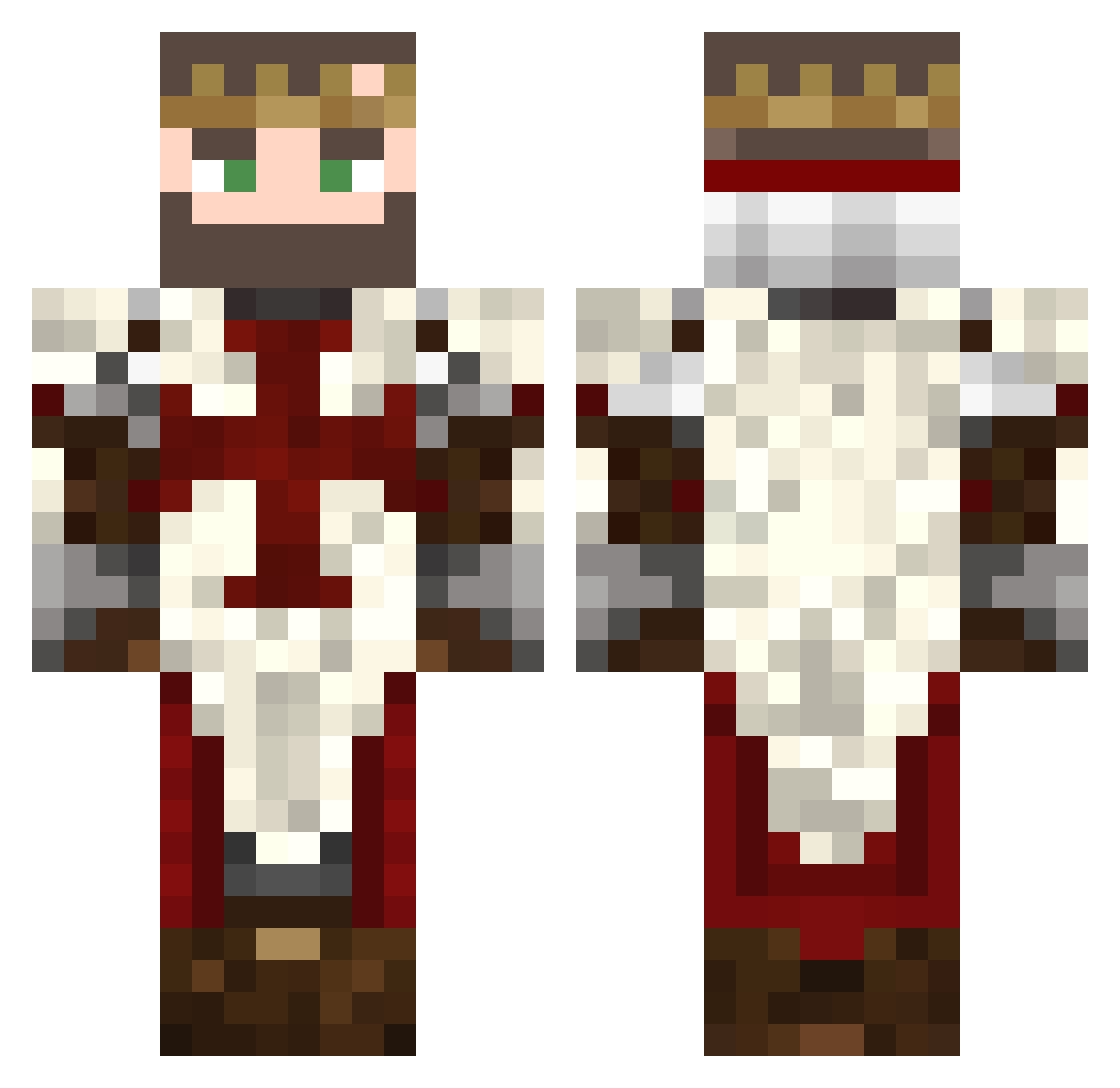 Sir_Mateh Minecraft skin, front and back view