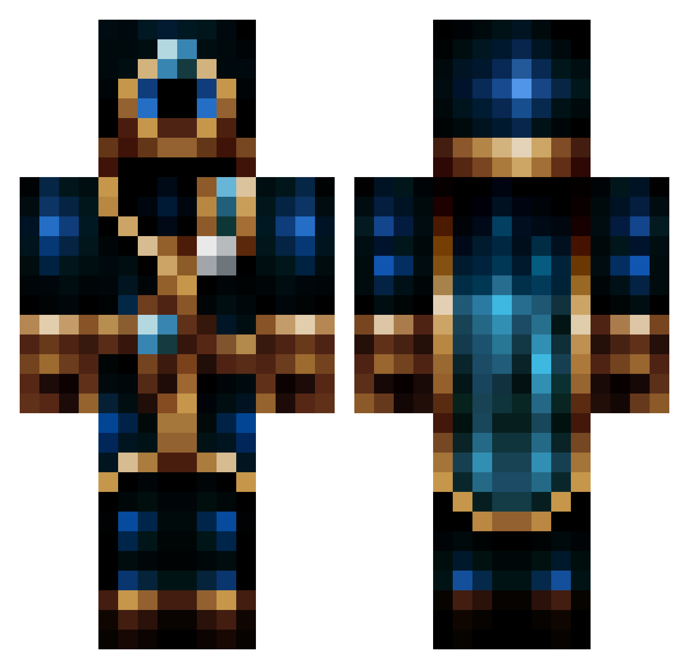 Sraconis Minecraft skin, front and back view