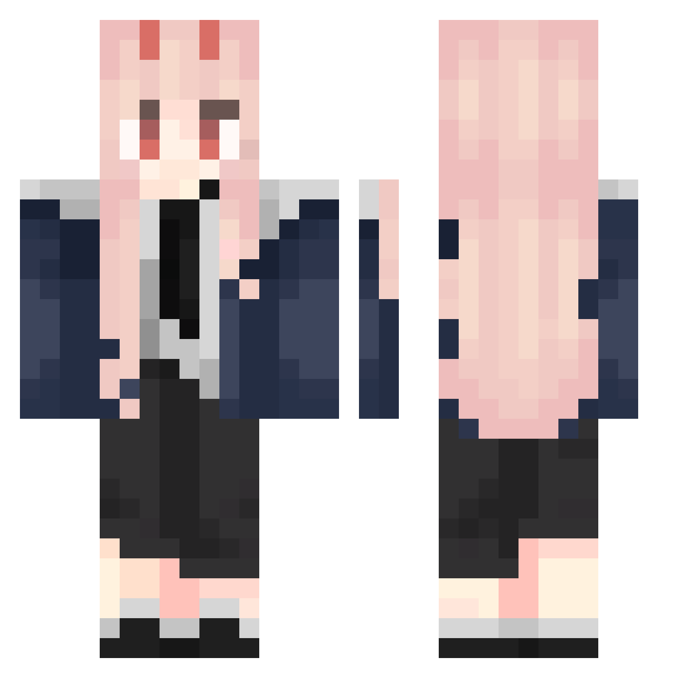 SlayerVl Minecraft skin, front and back view