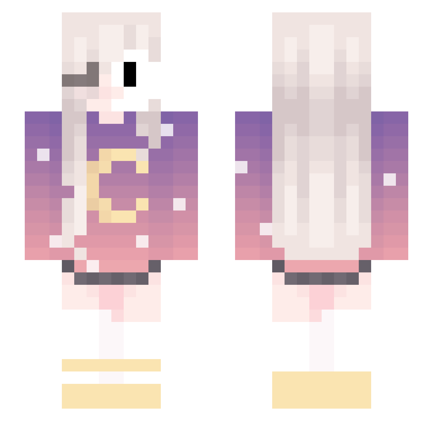 JustAlatus Minecraft skin, front and back view