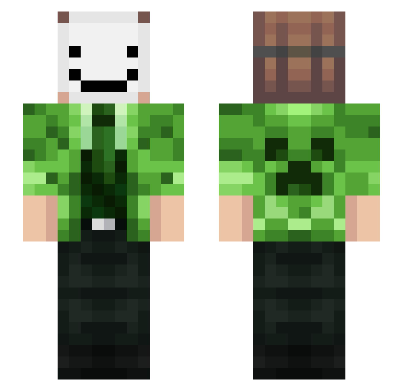 Prutick Minecraft skin, front and back view